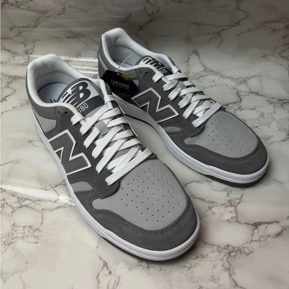 Unisex New Balance 480 Grey Grey BB480LEC Men's US Size 12 / Women's 13,5 - Picture 3 of 11